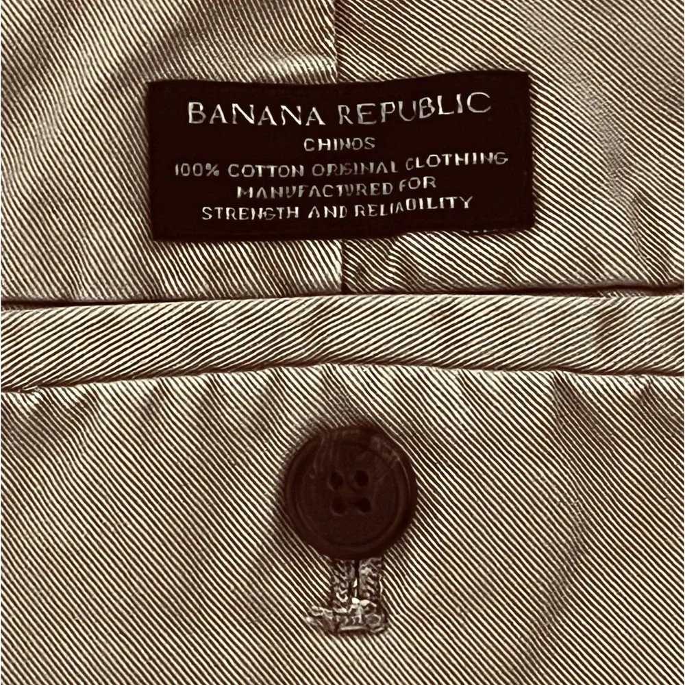 Banana Republic Men's Chino Work‎ Shorts Size 38 Khaki Tan Logo *See Notes